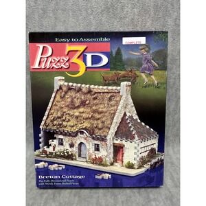 Wrebbit Puzz-3D 264pc Breton Cottage Good Vintage 1995 Puzzle